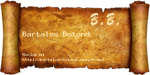 Bartalos Botond névjegykártya